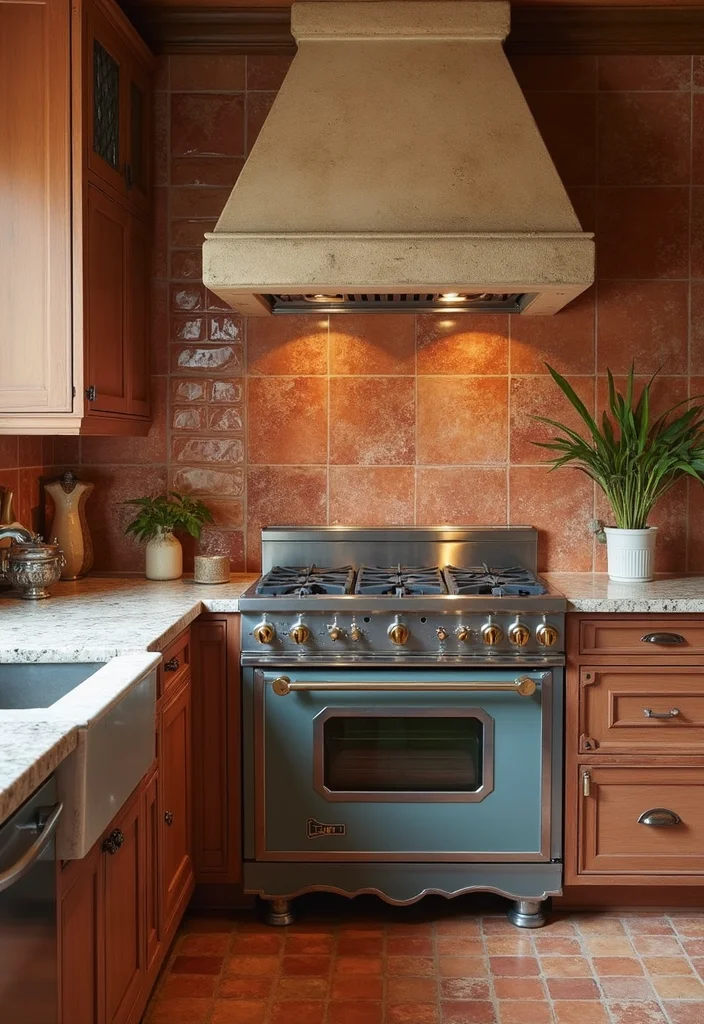 14 Kitchen Backsplash Ideas for Stylish Easy to Clean Updates 8. Terracotta Tiles
