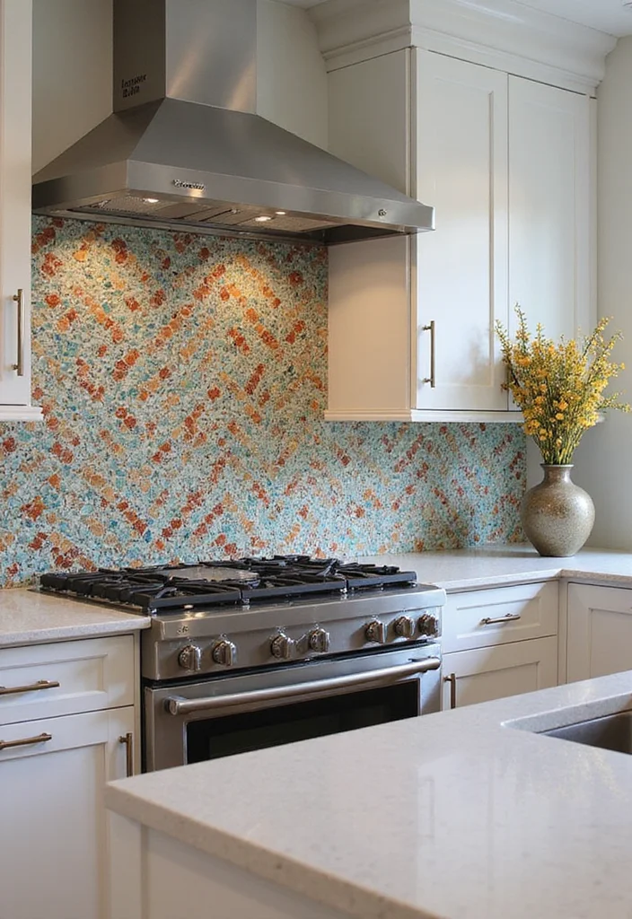 14 Kitchen Backsplash Ideas for Stylish Easy to Clean Updates 9. Mosaic Glass Tiles