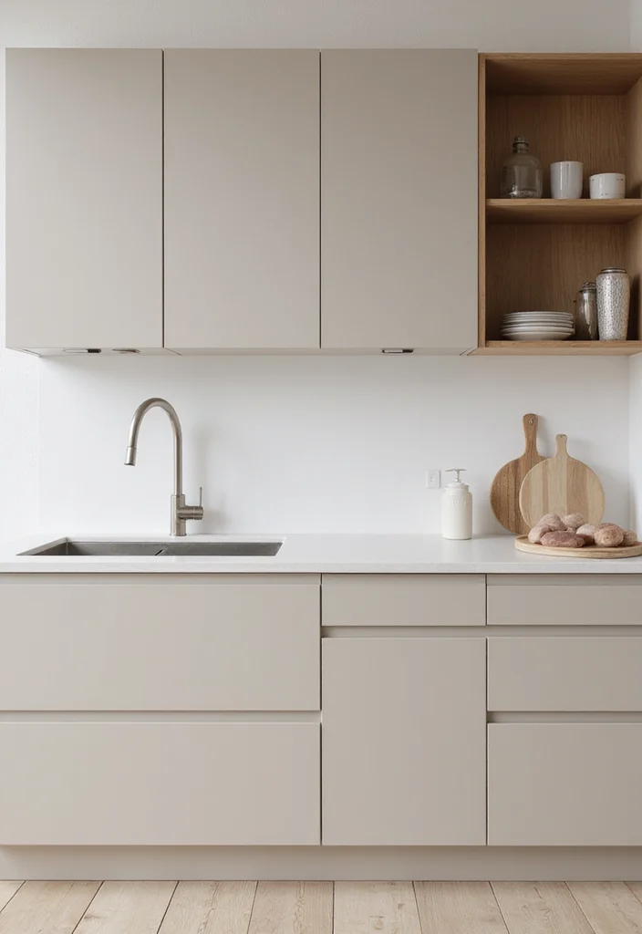 14 Kitchen Cabinet Ideas for Better Storage and Clean Style 3. Minimalist Matte Finishes
