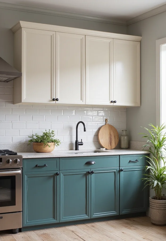 14 Kitchen Cabinet Ideas for Better Storage and Clean Style 5. Two Tone Cabinet Styles