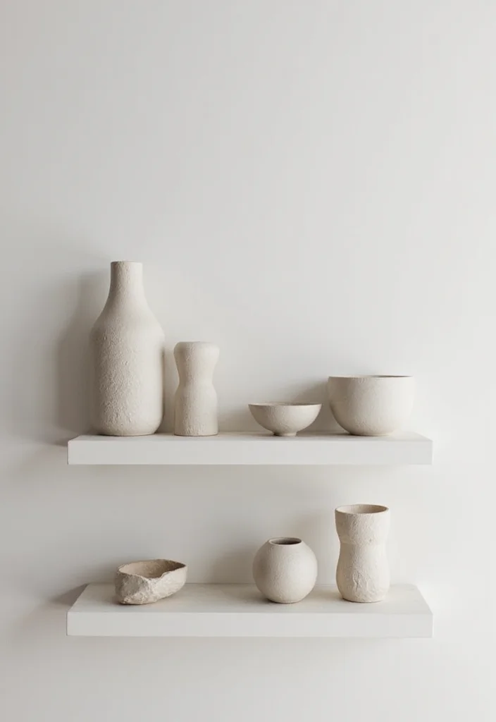 14 Living Room Shelf Decor Ideas for Clean Stylish Displays 67 14 Living Room Shelf Decor Ideas for Clean Stylish Displays 7. Sculptural Shapes