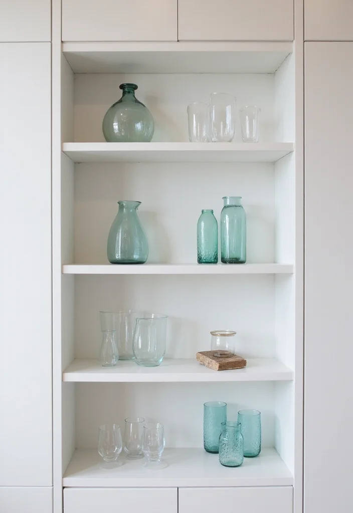 14 Living Room Shelf Decor Ideas for Clean Stylish Displays 78 14 Living Room Shelf Decor Ideas for Clean Stylish Displays 8. Transparent Accents