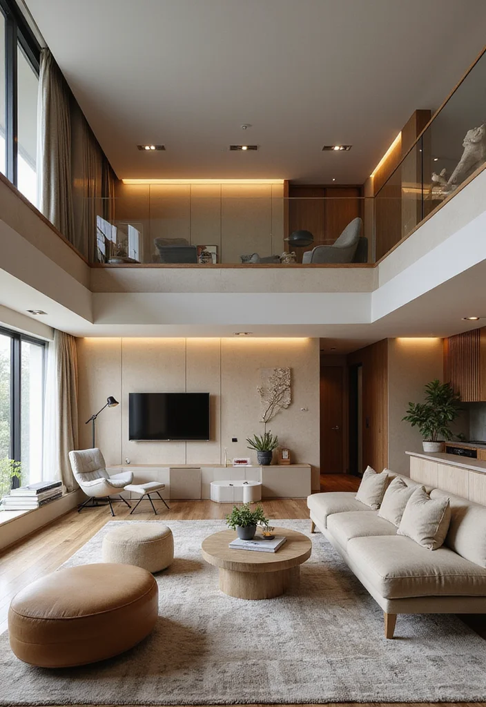 14 Living Room Small Spaces Ideas for Smart Cozy Layouts 13. Use Split levels for Depth