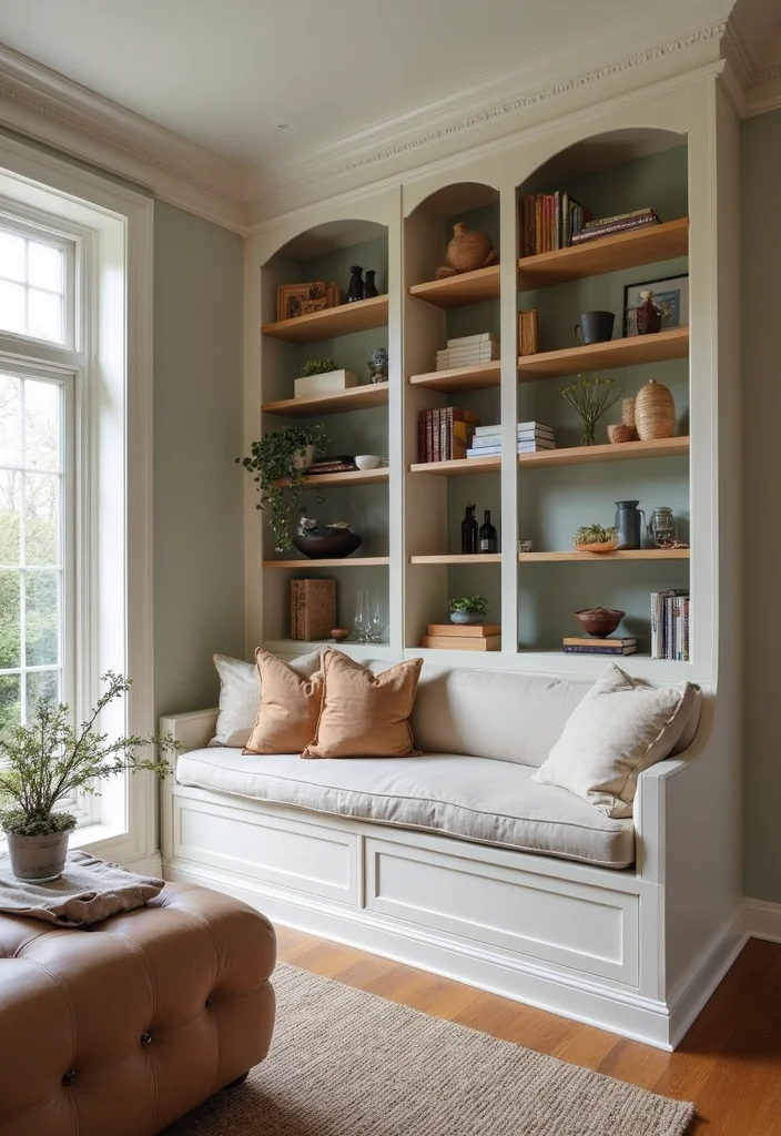 14 Living Room Small Spaces Ideas for Smart Cozy Layouts 6. Built in Furniture