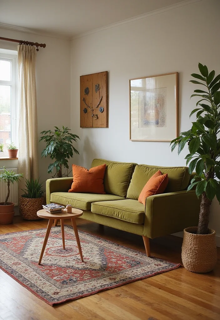 14 Mid Century Living Room Ideas for Iconic Warm Retro Style 1. Embrace the Earthy Palette