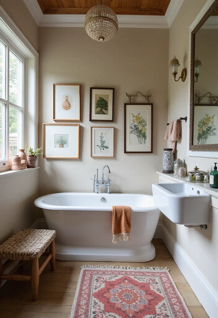 14 Pretty Bathroom Ideas for Soft Charming Fresh Style 133 14 Pretty Bathroom Ideas for Soft Charming Fresh Style - 13. Artistic Touches