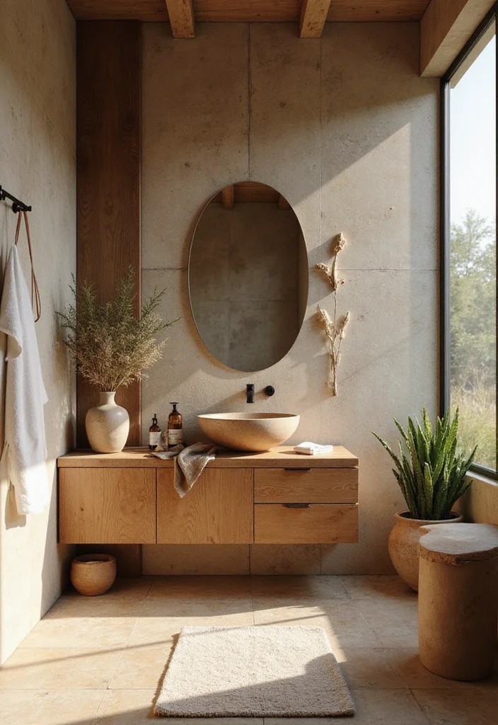 14 Pretty Bathroom Ideas for Soft Charming Fresh Style 45 14 Pretty Bathroom Ideas for Soft Charming Fresh Style - 5. Natural Materials