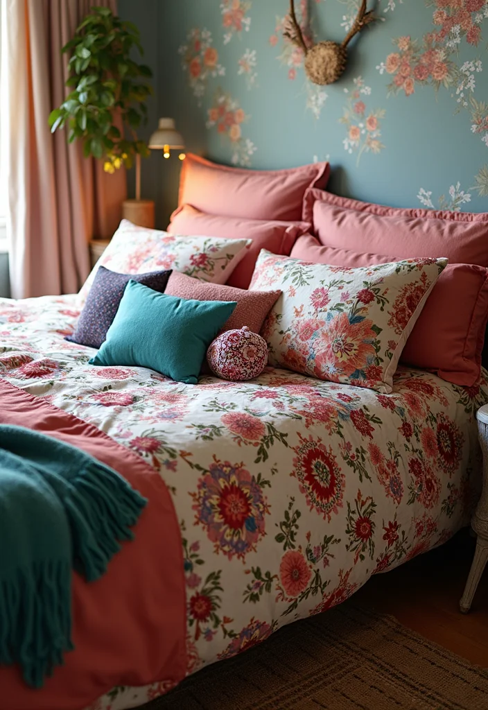 14 Teen Girl Bedroom Ideas for Trendy Pretty Functional Style 11. Colorful Bedding Layers