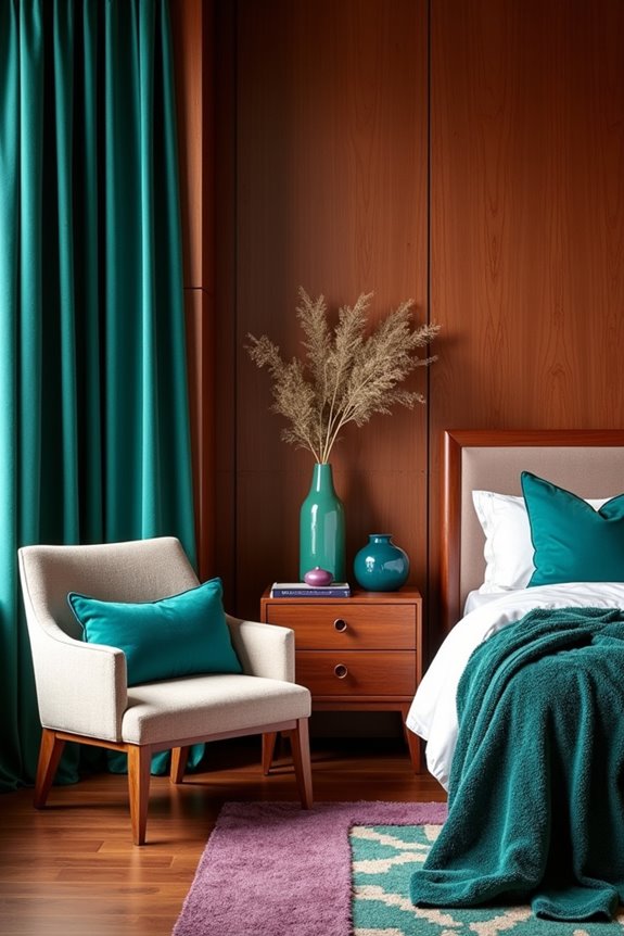 5 Colors That Go With Cherry Wood Bedroom Furniture 5 bold cherry wood with jewel toned accents