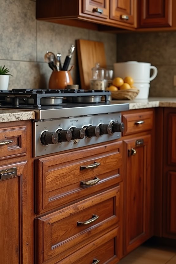 cherry and walnut cabinets aging luxury woods