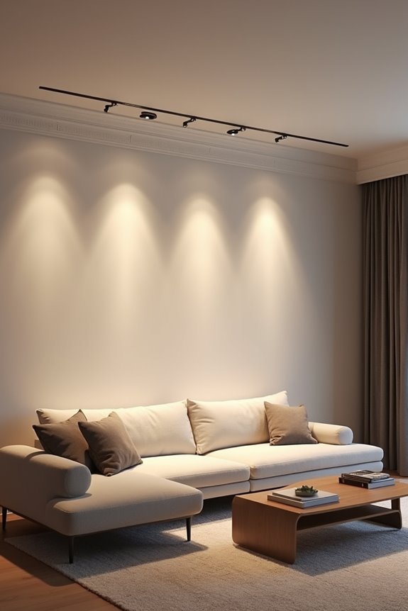 3 Tips for Perfect Can Light Placement in Your Living Room 1 half height can light spacing