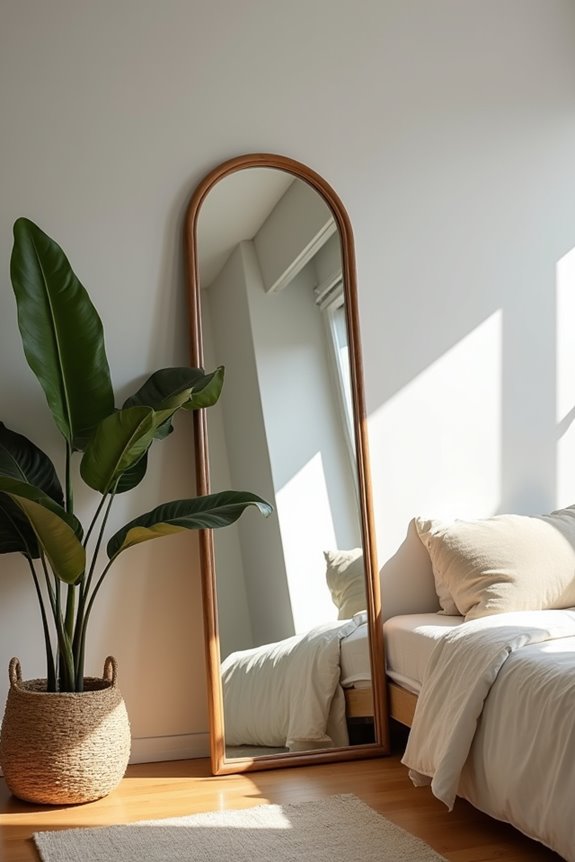 7 Best Places To Put a Mirror in Your Bedroom 4 leaning mirrors for renters