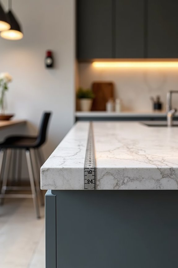 How Much Overhang Should a Kitchen Island Have and How to Measure It Right 3 measuring island seating overhang precisely