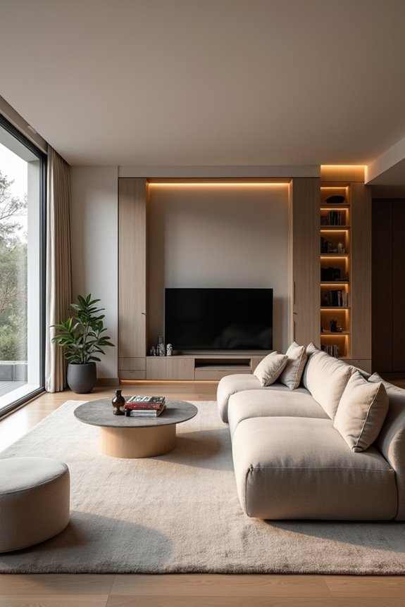How Long Is a Normal Living Room in Meters? 6 medium living room varied furniture zones lighting