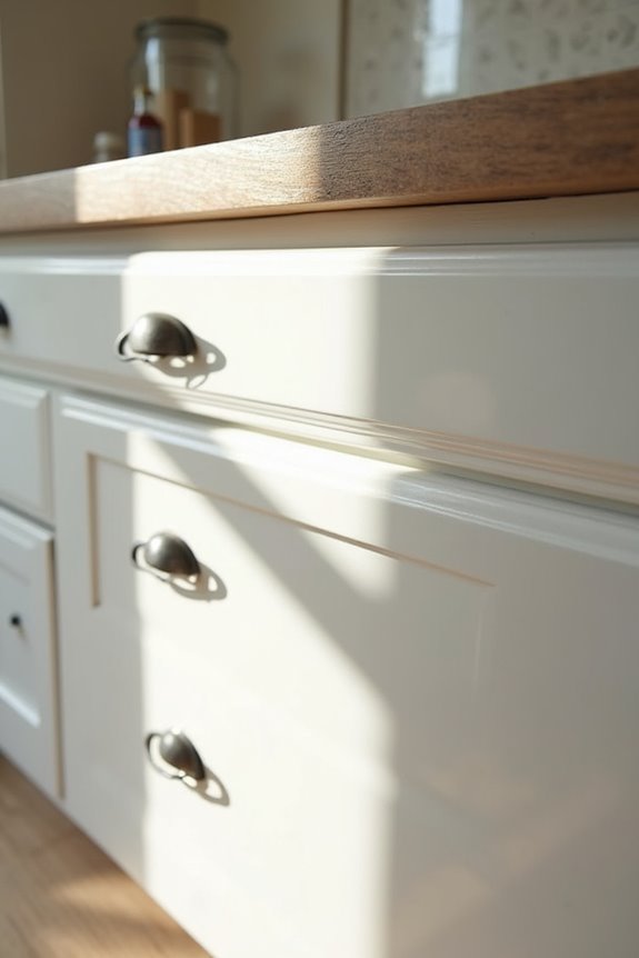 10 Reasons You Should or Shouldn't Paint the Inside of Kitchen Cabinets 5 painting over dark stain for modern cohesive cabinets