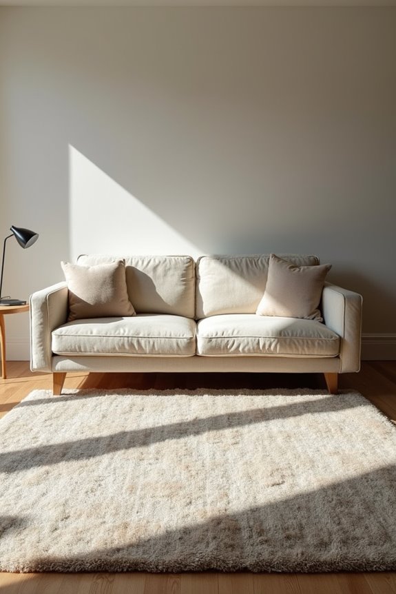 sofa measurements set rug size